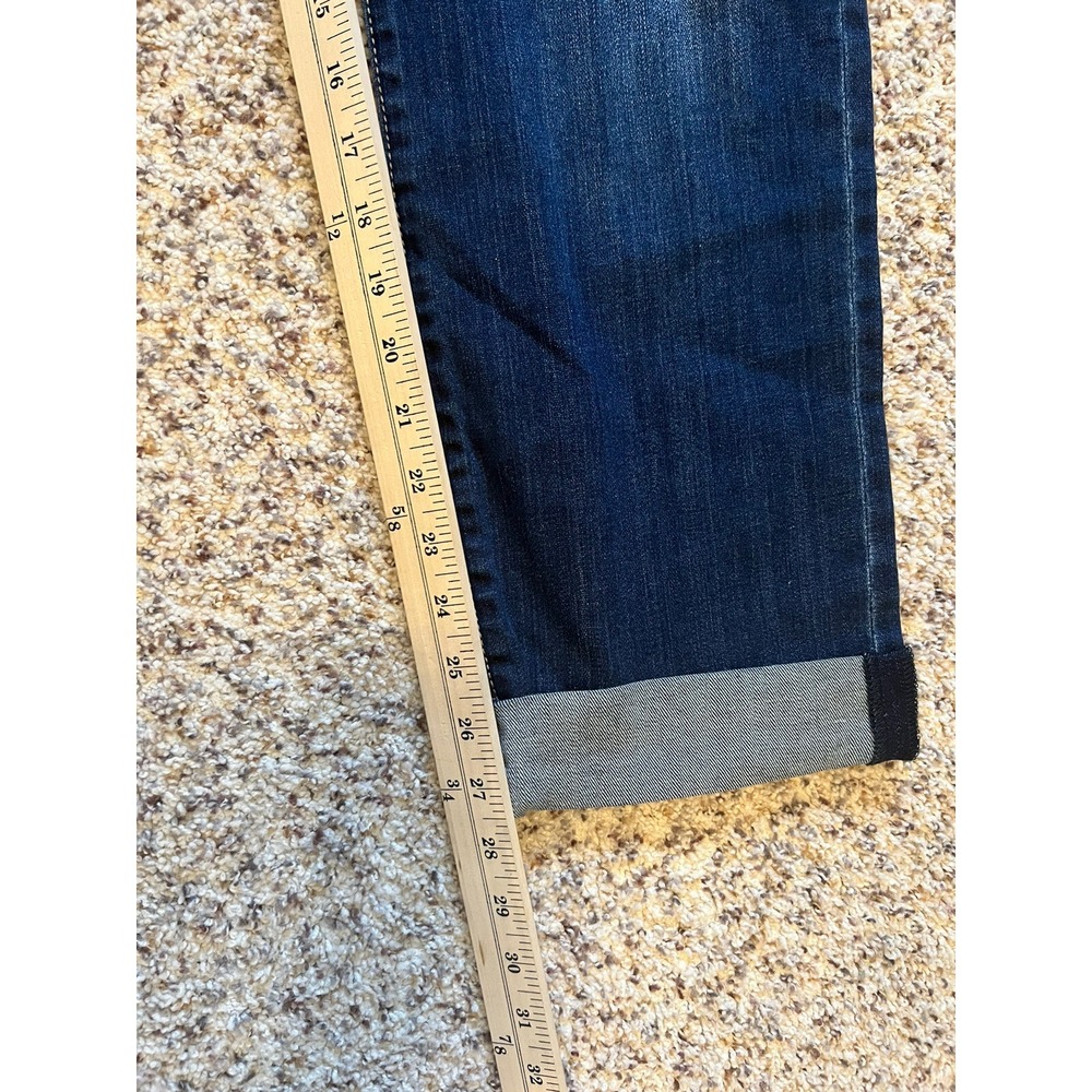 Kut From The Kloth New Cropped Womens Jeans Sz 12 Cuffed Blue Stretch Low Rise - Picture 6 of 10